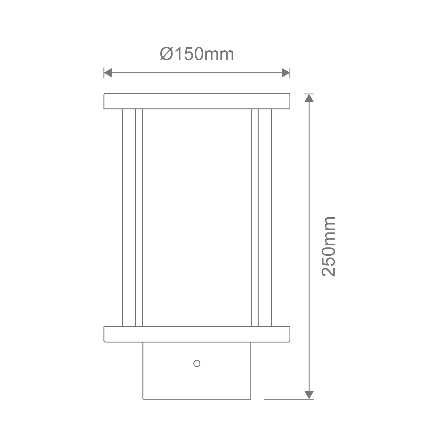 Domus BL-400 Cylinder Bollard Head Black - Clear or Frosted Glass - Mases LightingDomus Lighting