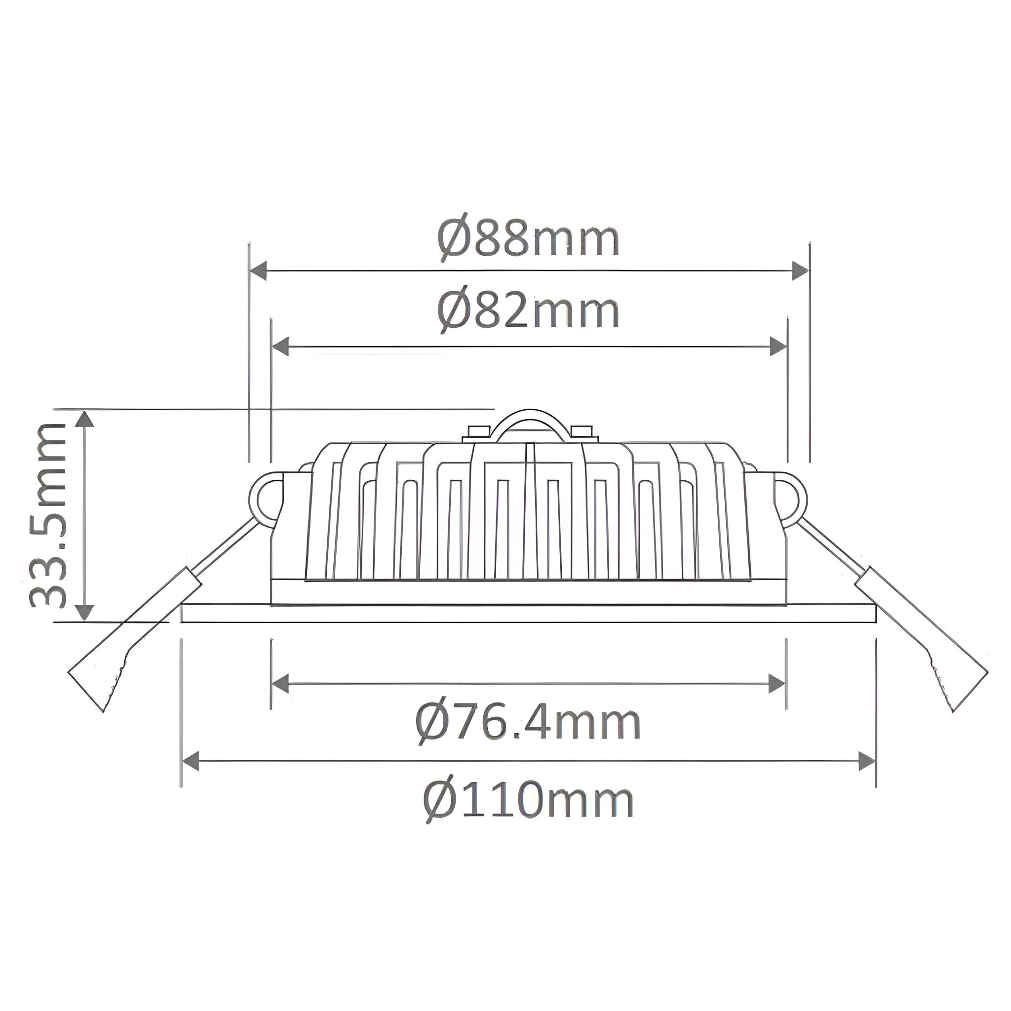Domus Bliss-10 Round 10W Recessed Dimmable Led Tricolour IP54 Downlight - Black/White - Mases LightingDomus