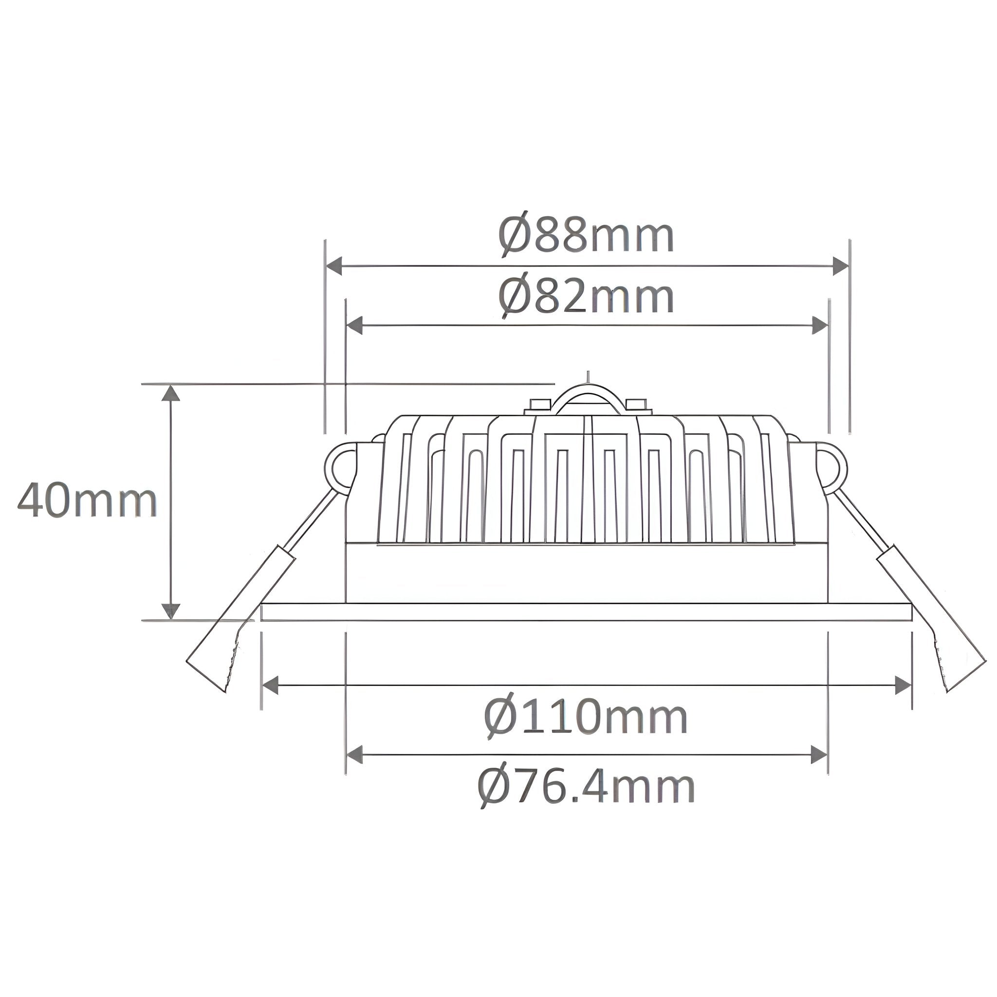 Domus Boost-10 Round 10W Recessed Dimmable Led Tricolour IP54 Downlight - Black/White