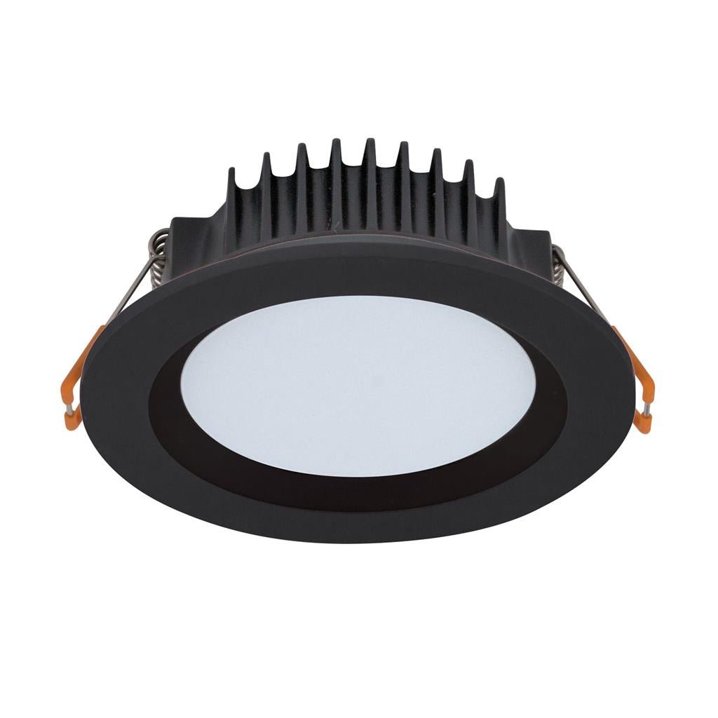 Domus Boost-10 Round 10W Recessed Dimmable Led Tricolour IP54 Downlight - Black/White