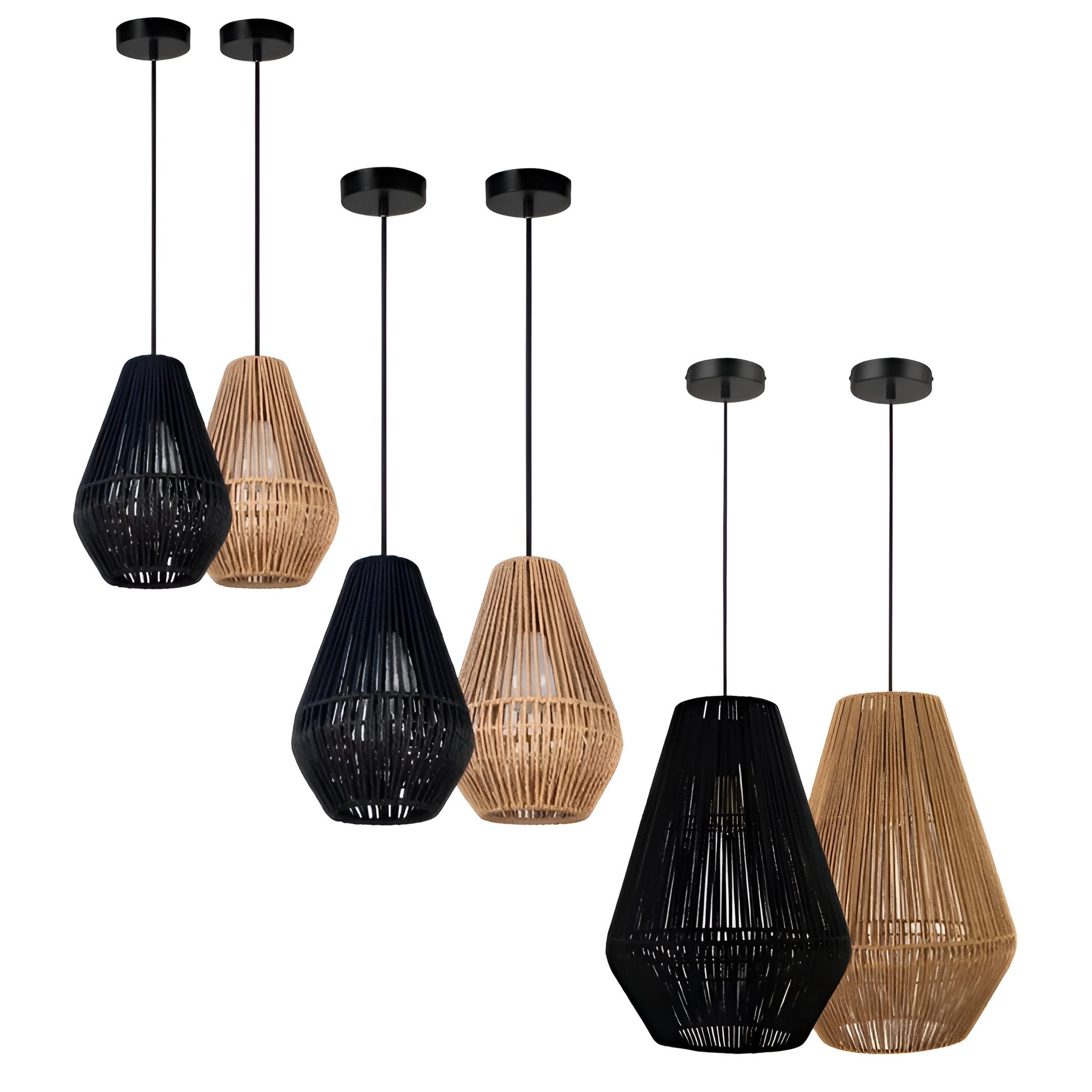 Domus CARTER-PDT- Small/Medium/Large - Paper Rope 1XE27 Pendant Light - Mases LightingDomus