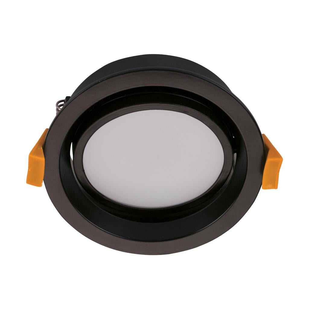 Domus DECO-13 -TRIO/DALI-Round 13W Dimmable LED Tricolour Tiltable IP44 Downlight - Black - Mases LightingDomus