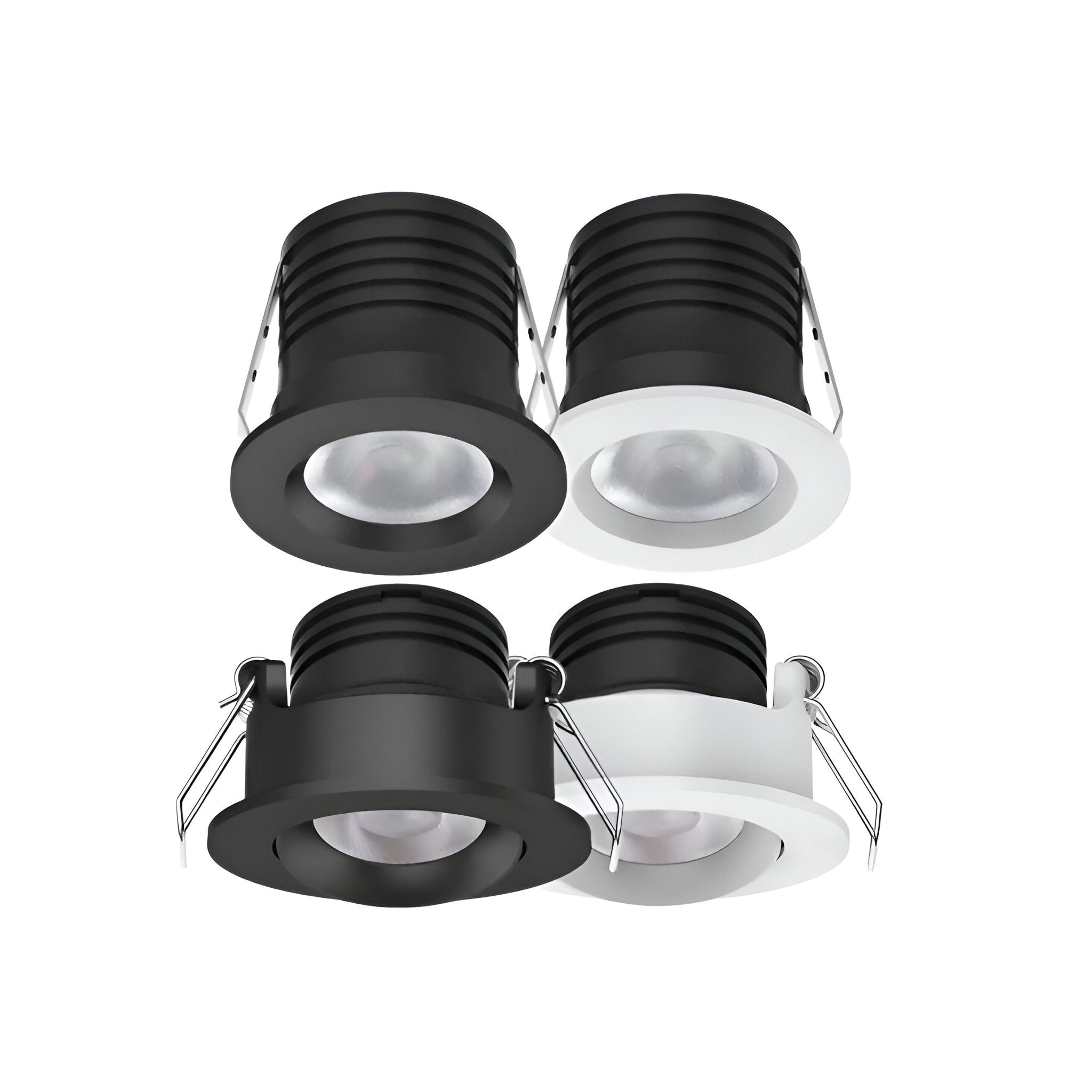 Domus Pico-3 Mini TRIO/DALI Round 3W Dimmable Led Fixed/Tiltable Tricolour Downlight- Black/White - Mases LightingDomus