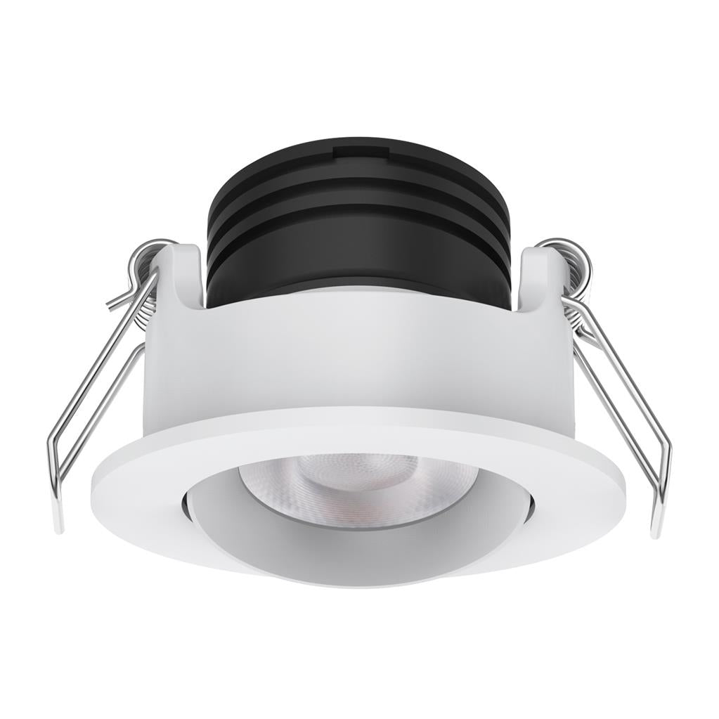 Domus Pico-3 Mini TRIO/DALI Round 3W Dimmable Led Fixed/Tiltable Tricolour Downlight- Black/White - Mases LightingDomus