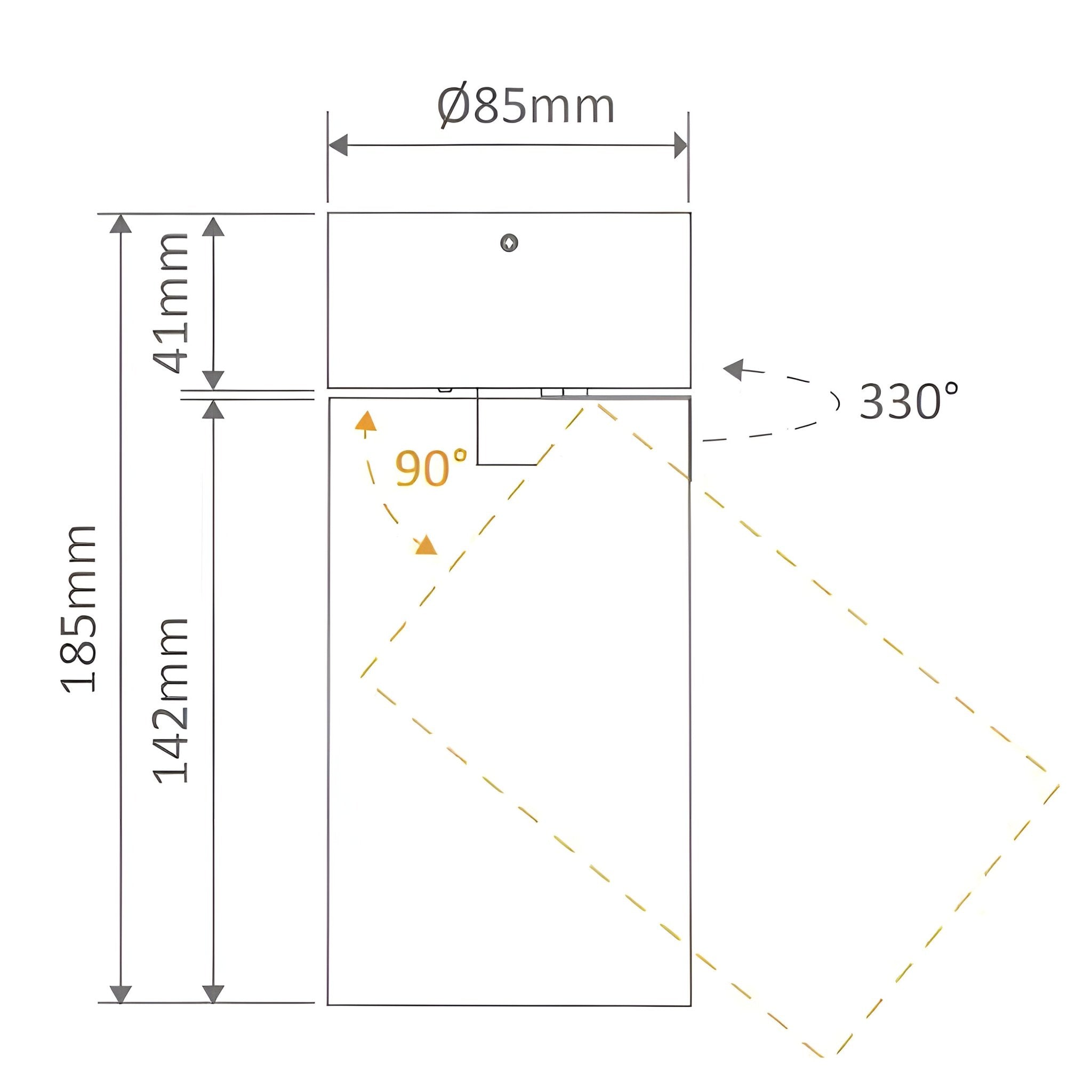 Domus PISTOL Round 15W, 25W Surface Mount Adjustable LED dimmable IP20 Downlight- Black/White - Mases LightingDomus
