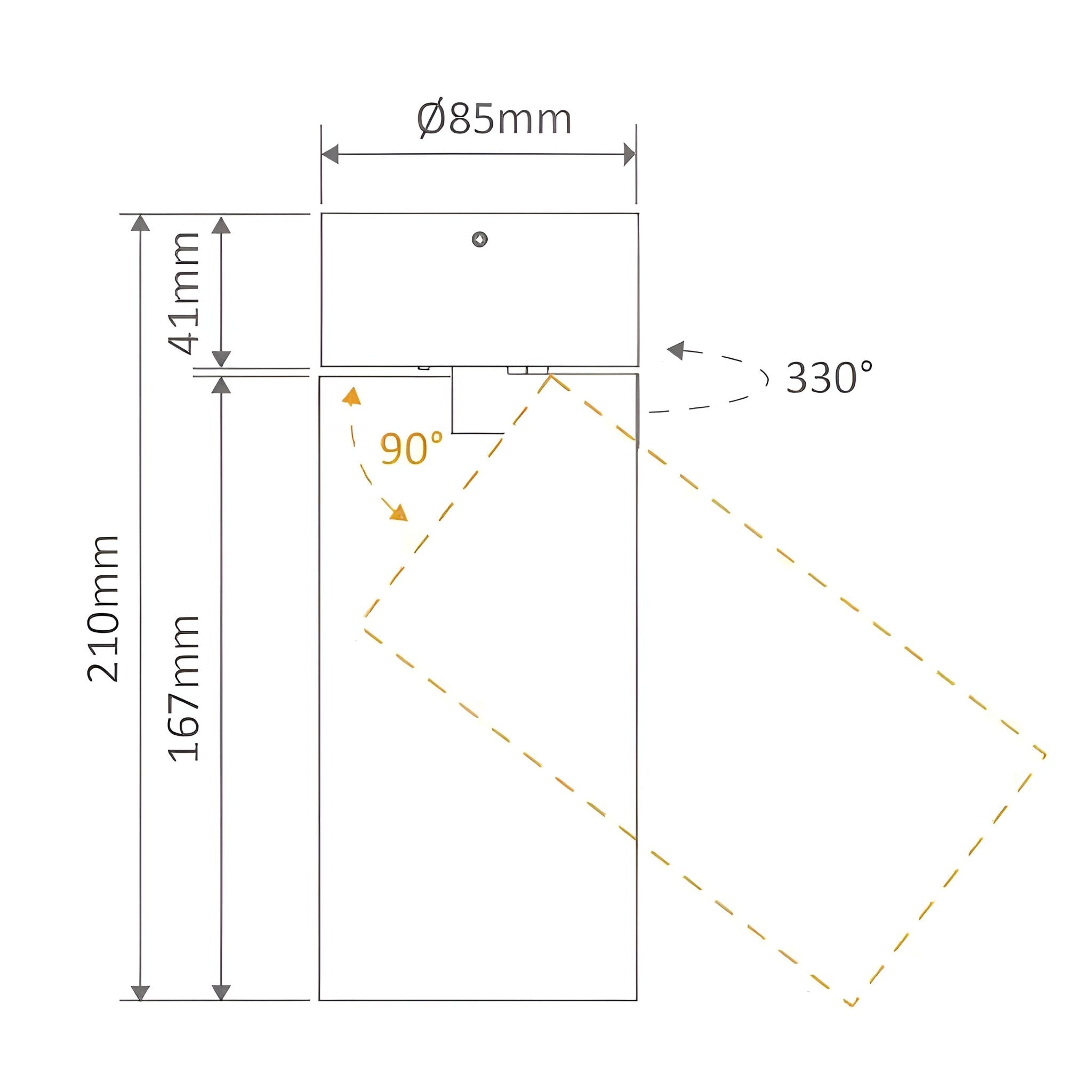 Domus PISTOL Round 15W, 25W Surface Mount Adjustable LED dimmable IP20 Downlight- Black/White - Mases LightingDomus