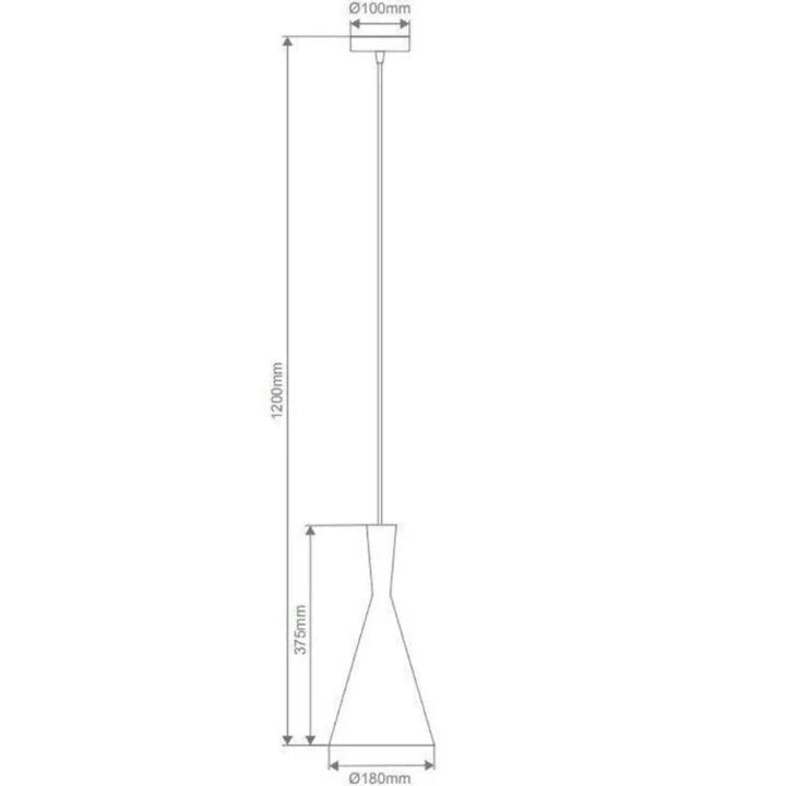 Domus RUBY-185 Ruby 185MM E27 240V Metal Pendant Light