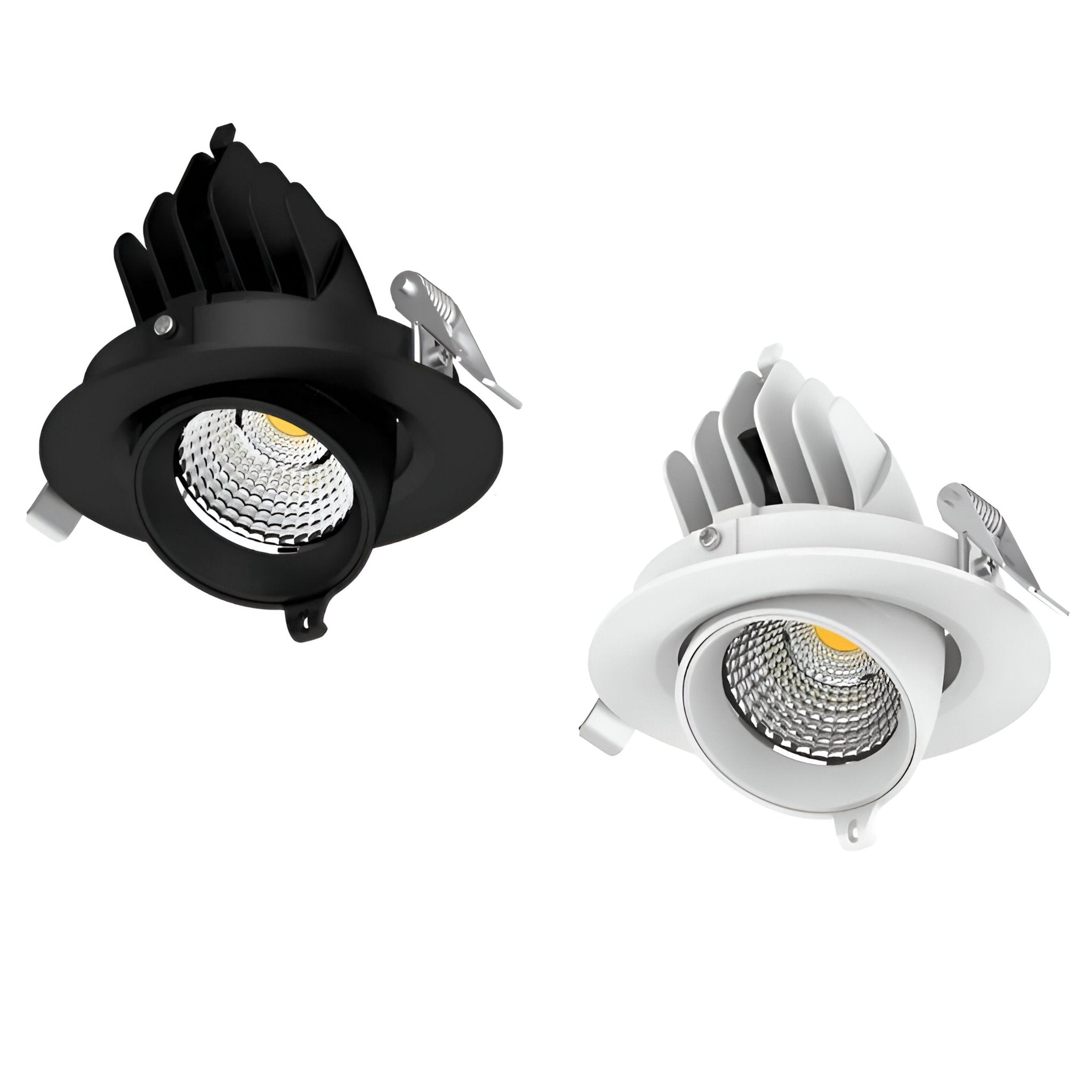 Domus SCOOP-13 Round 13W Adjustable LED Dimmable Downlight- Black/White - Mases LightingDomus