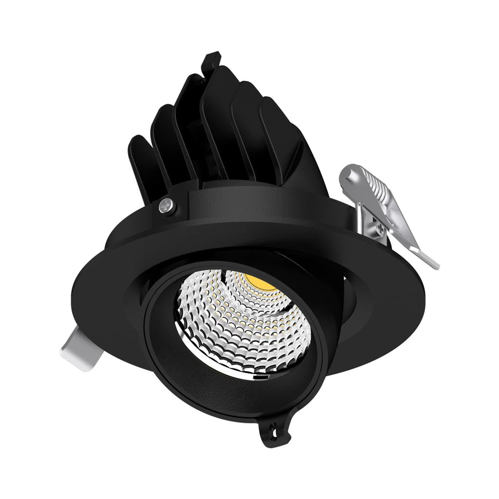Domus SCOOP-13 Round 13W Adjustable LED Dimmable Downlight- Black/White - Mases LightingDomus