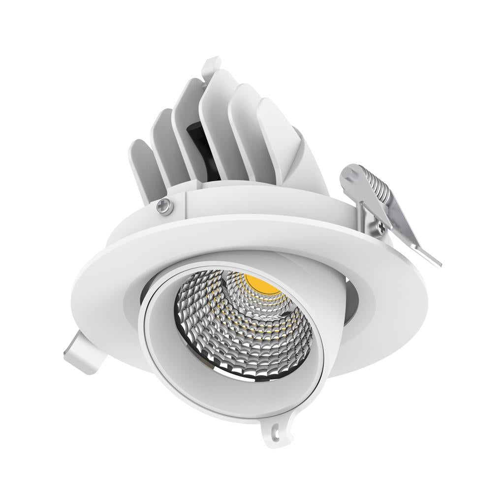 Domus SCOOP-13 Round 13W Adjustable LED Dimmable Downlight- Black/White - Mases LightingDomus