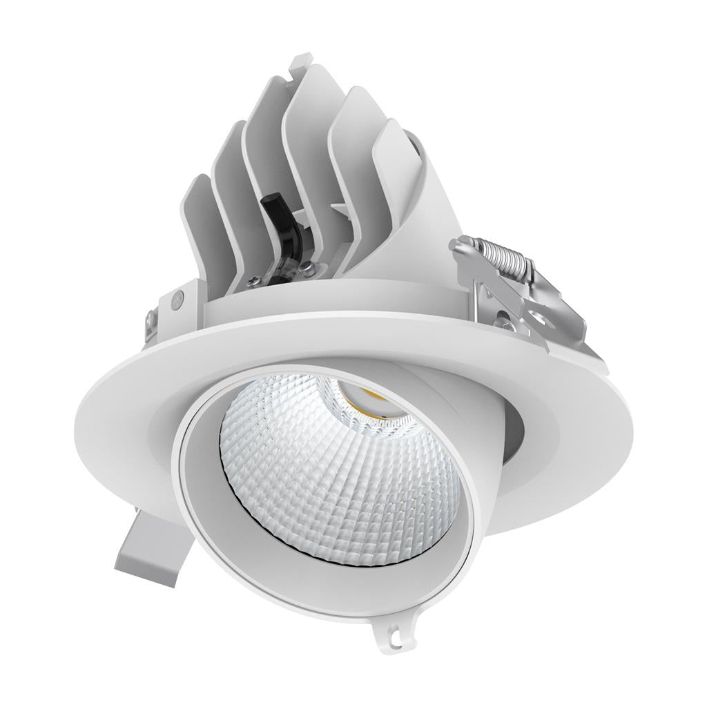 Domus SCOOP-25 Round 25W Adjustable LED Dimmable Downlight - Black/White - Mases LightingDomus