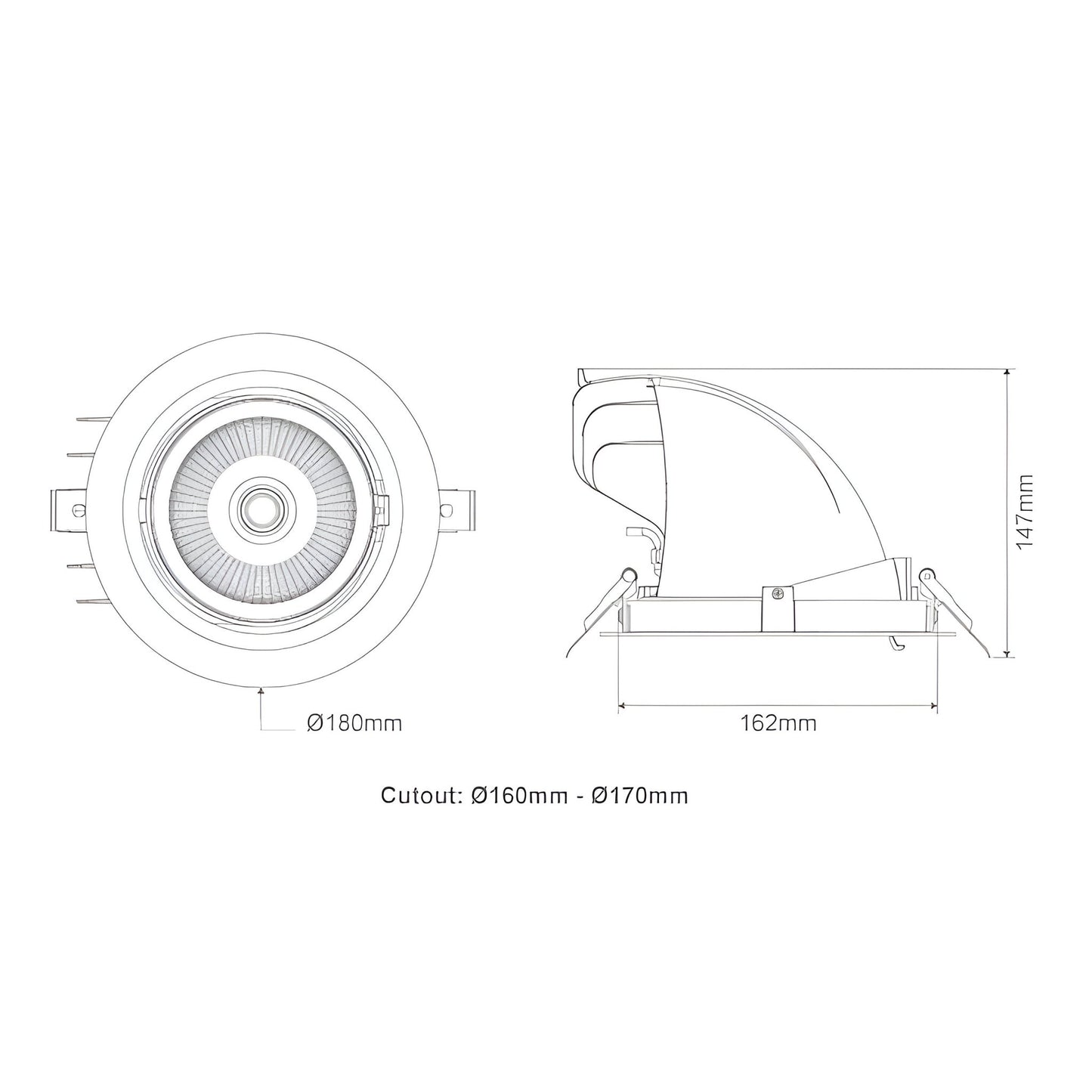 Domus SCOOP-25 Round 25W Adjustable LED Dimmable Downlight - Black/White - Mases LightingDomus