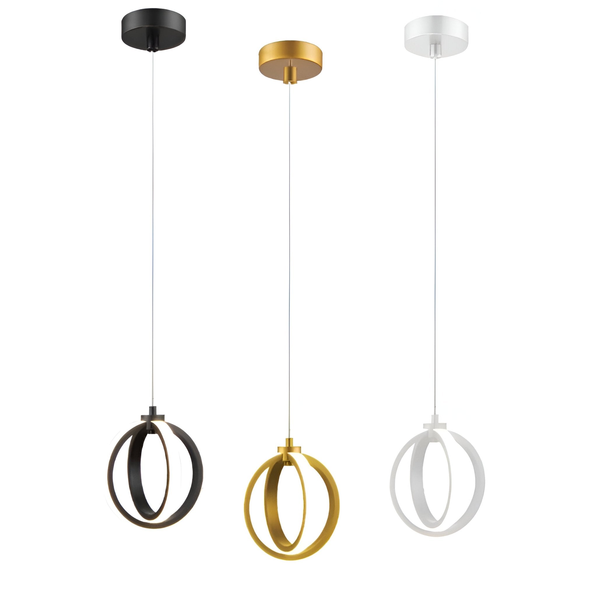 Domus SPIN-PDT 12W Led Tri-Colour Dimmable Twin Ring Pendant D170mm Trio - Mases LightingDomus
