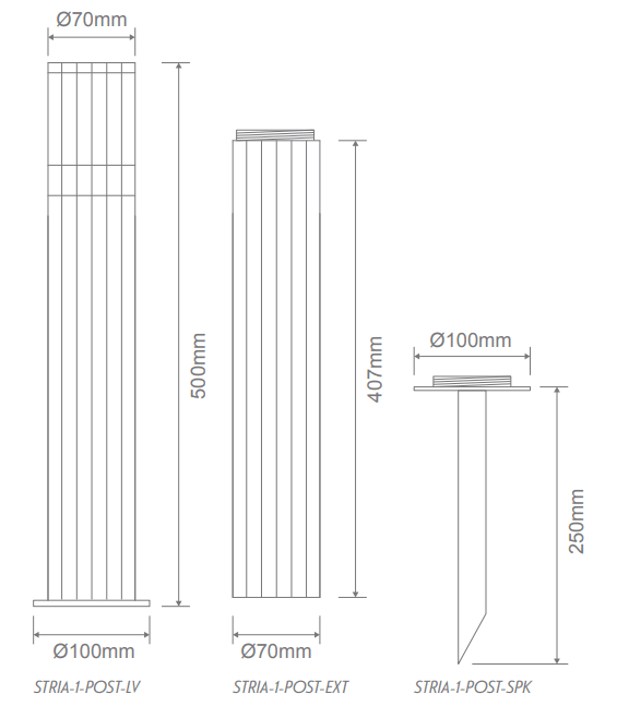 Domus STRIA-1-POST-LV 12V Post Light - Mases LightingDomus