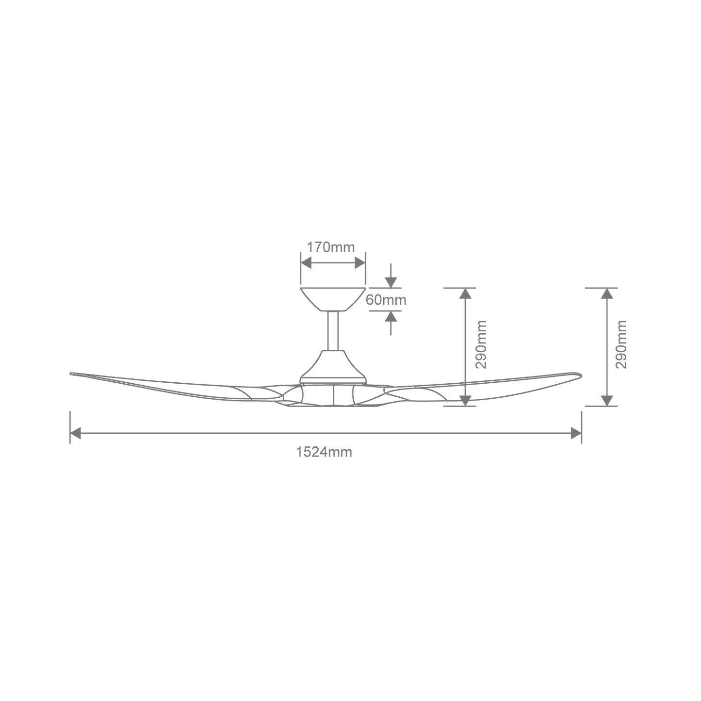 Domus Strike 60" DC Ceiling Fan with Remote | White, White Oak, Black or Black Walnut - Mases LightingDomus