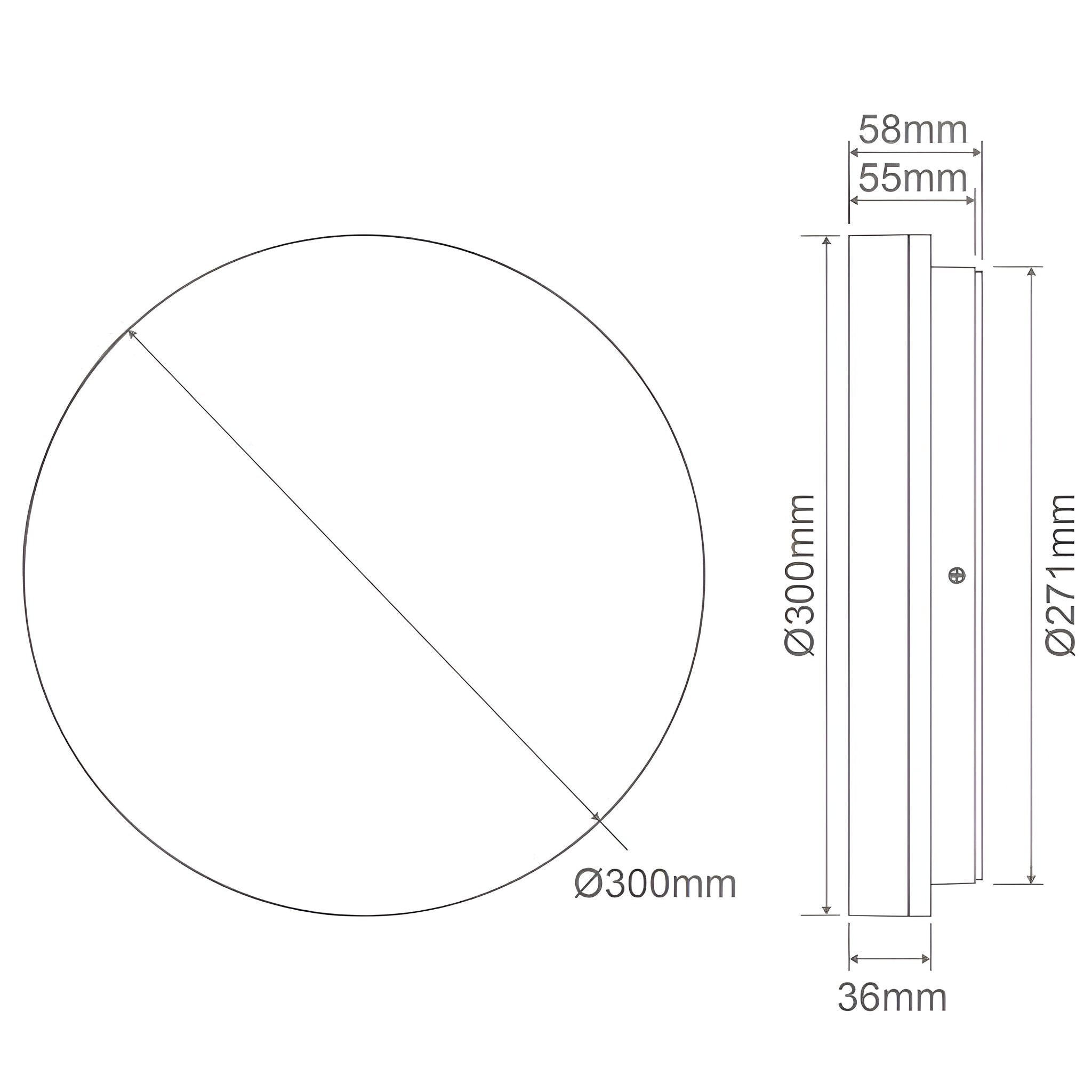 Domus SUNSET 250/300/400mm Roud - 15W/25W/35W LED Tricolour Dimmable IP54 Oyster Light - White - Mases LightingDomus