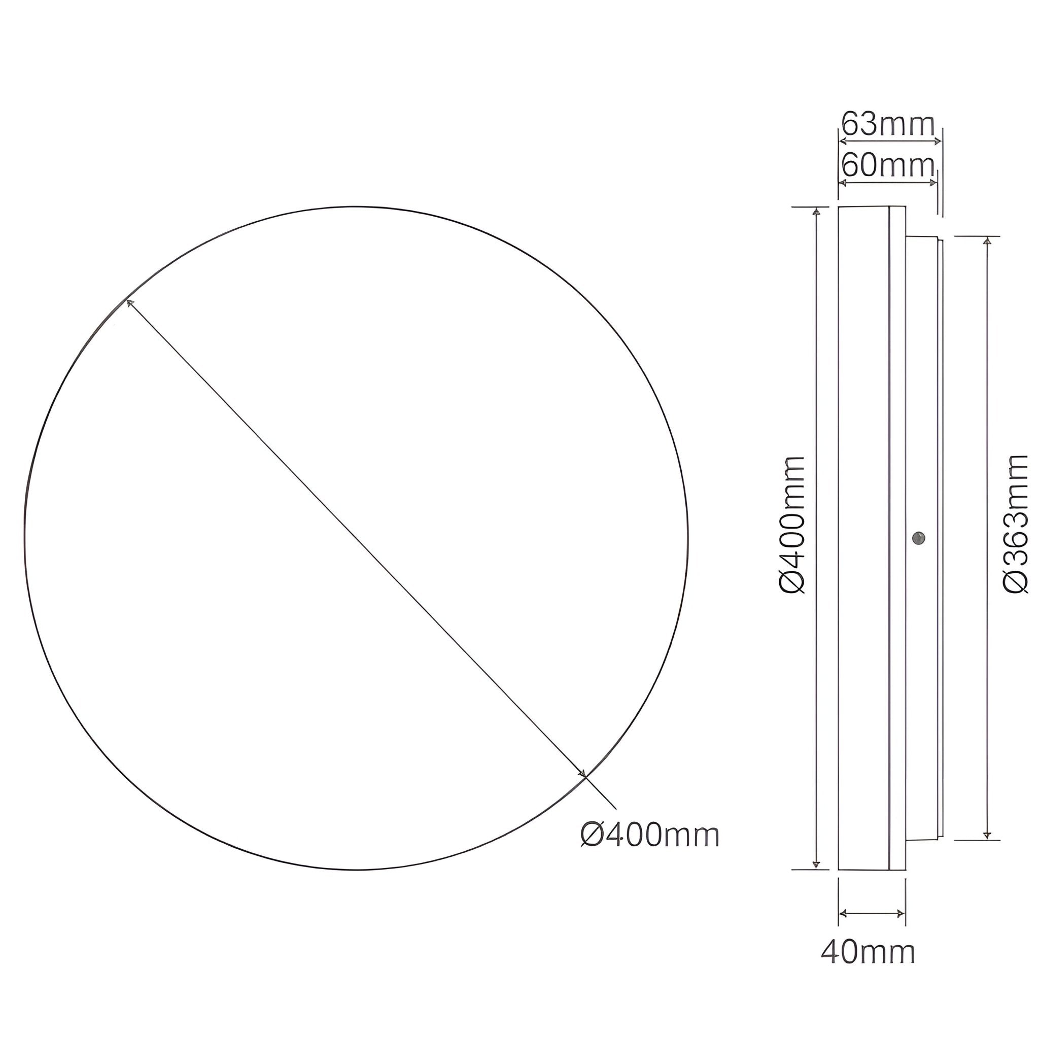 Domus SUNSET 250/300/400mm Roud - 15W/25W/35W LED Tricolour Dimmable IP54 Oyster Light - White - Mases LightingDomus