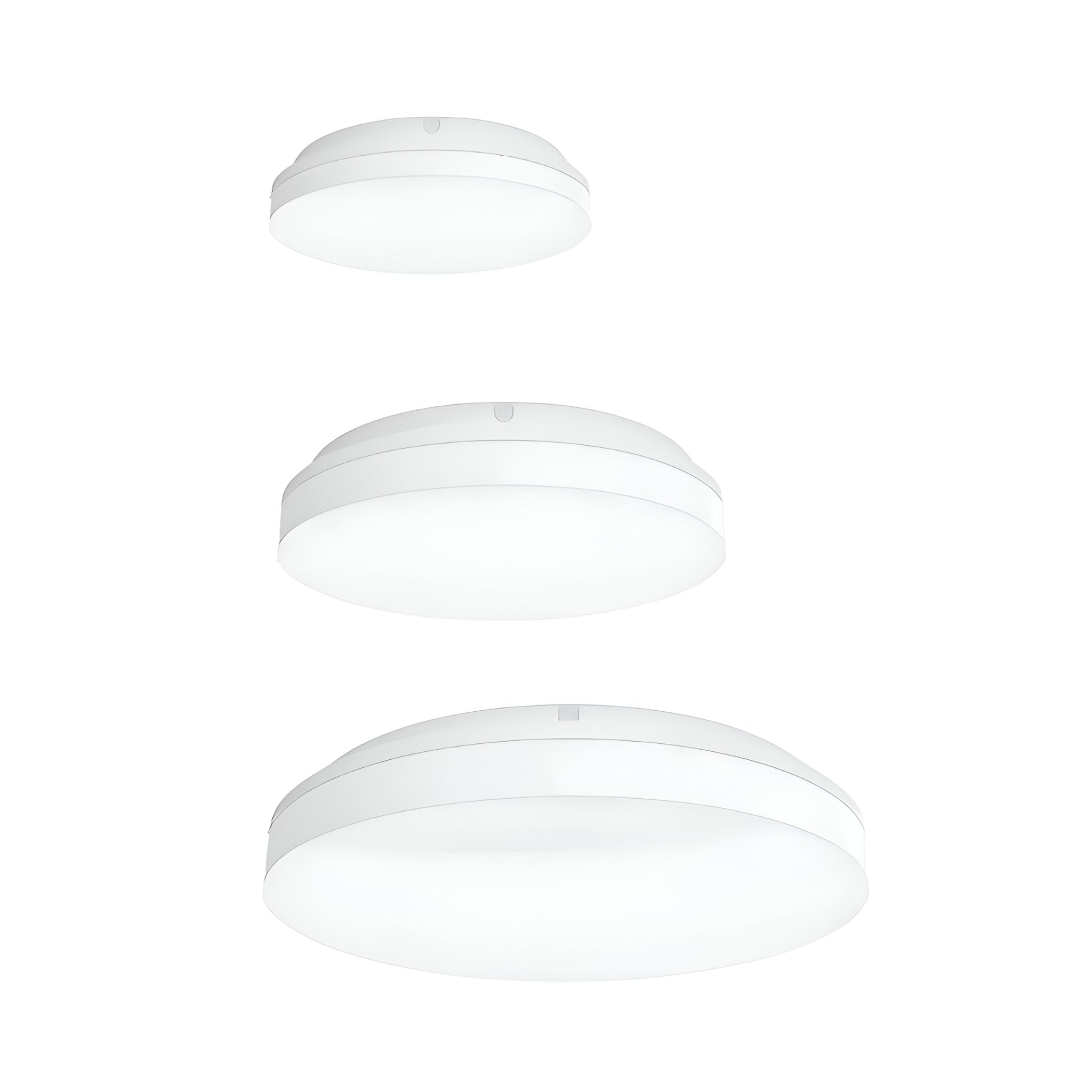 Domus SUNSET 250/300/400mm Roud - 15W/25W/35W LED Tricolour Dimmable IP54 Oyster Light - White - Mases LightingDomus