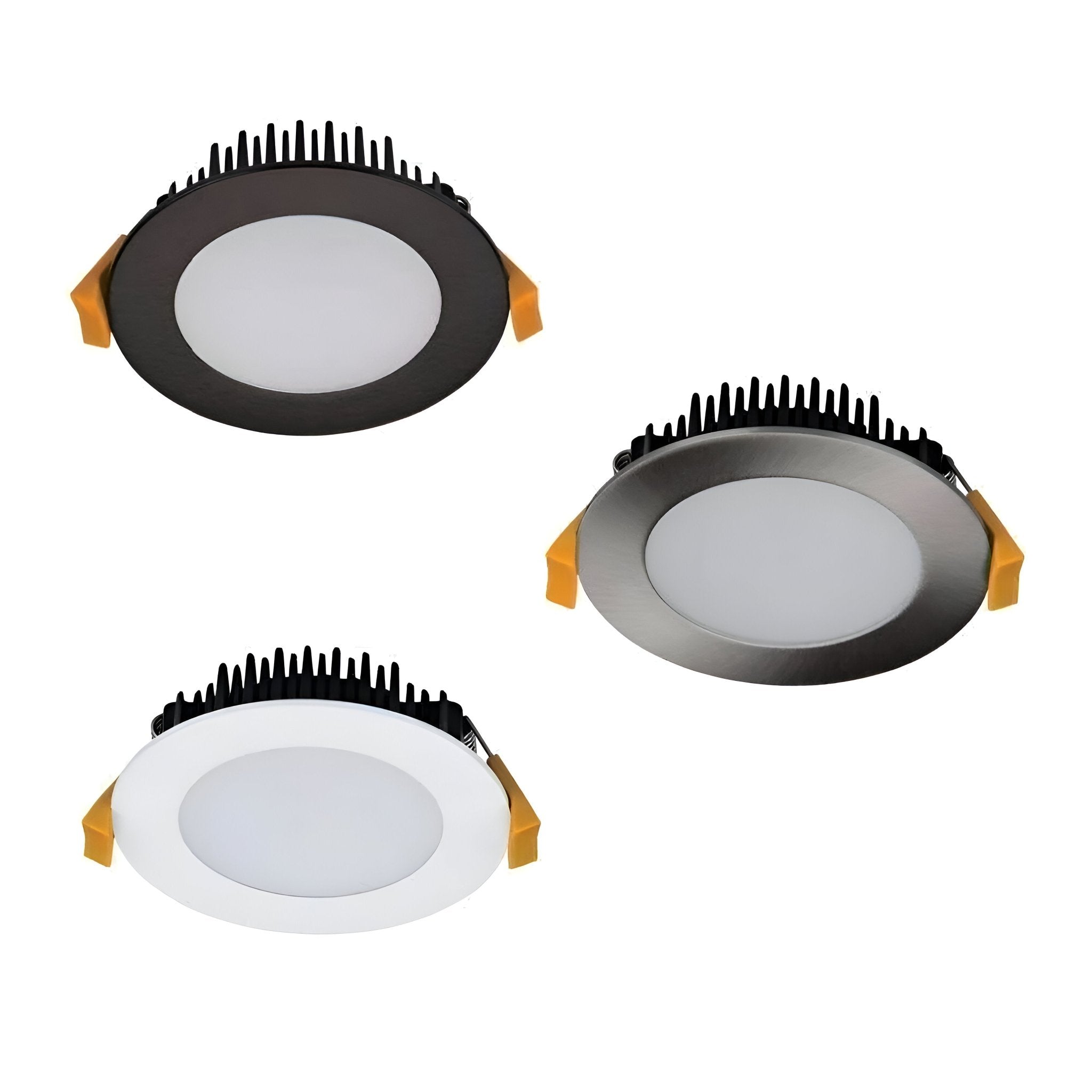 Domus TEK-13 TRIO/DALI 13W Dimmable LED Tricolour IP44 Downlight - Black/White/Satin Chrome - Mases LightingDomus