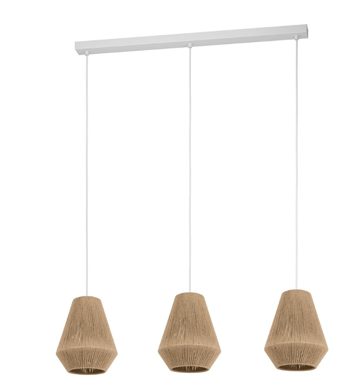 Eglo ALDERNEY PENDANT LIGHT 3X40W E27 NATURAL 206047 - Mases LightingEglo