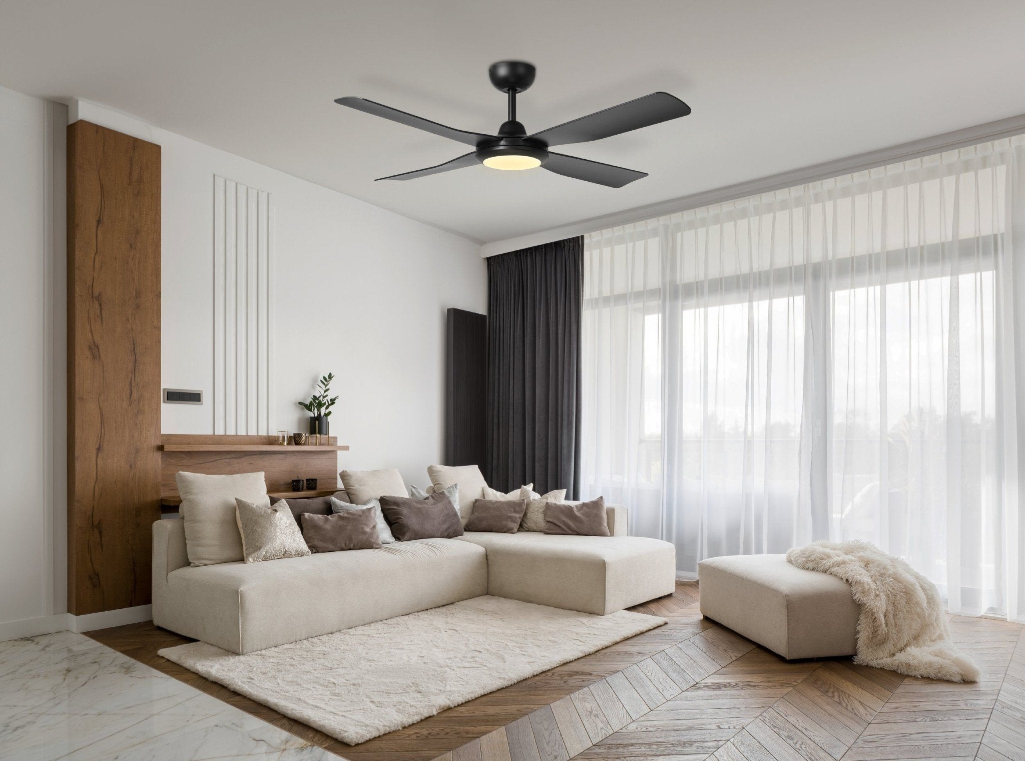 Eglo Aloha Smart DC Ceiling Fan White or Black | 48" or 52" | With light or Without light - Mases LightingEglo