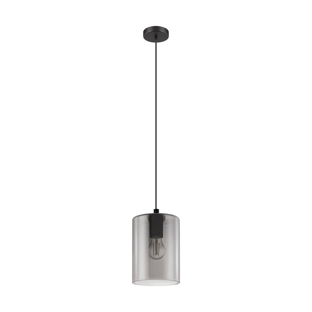 Eglo Cadaques 1 Light Pendant Black / Smoke - 98585N - Mases LightingEglo