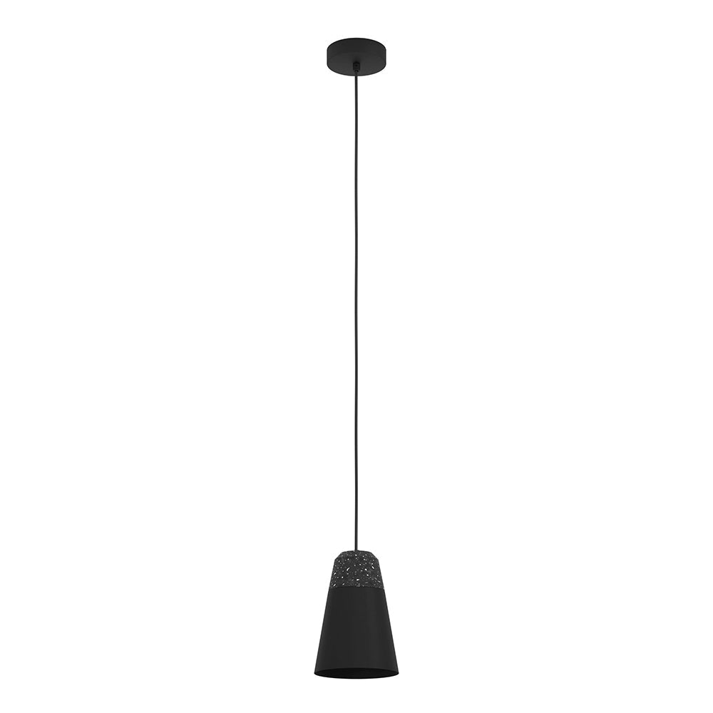 Eglo Canterras 1 Light Pendant in Black - Mases LightingEglo