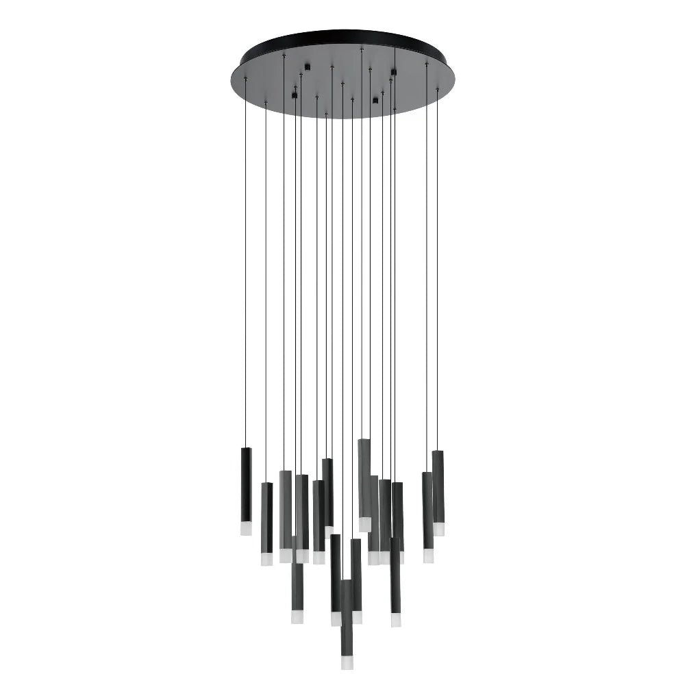 Eglo Estanerios Cluster Pendant 17 Lights Black Steel 3000K - 205663N - Mases LightingEglo