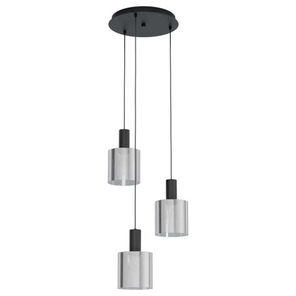 Eglo Gorosiba 3 Light Pendant Black Steel - 98754N - Mases LightingEglo