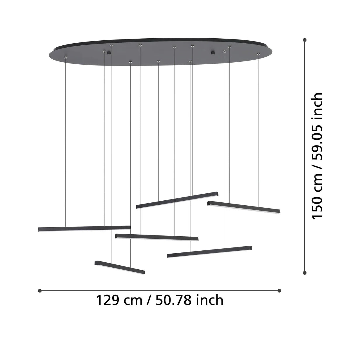 Eglo Lindoza Pendant Light Black & White - 39915