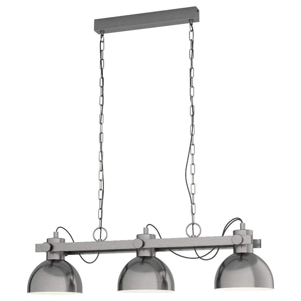 Eglo Lubenham 3 Light Island Pendant Antique Nickel - 43168N - Mases LightingEglo