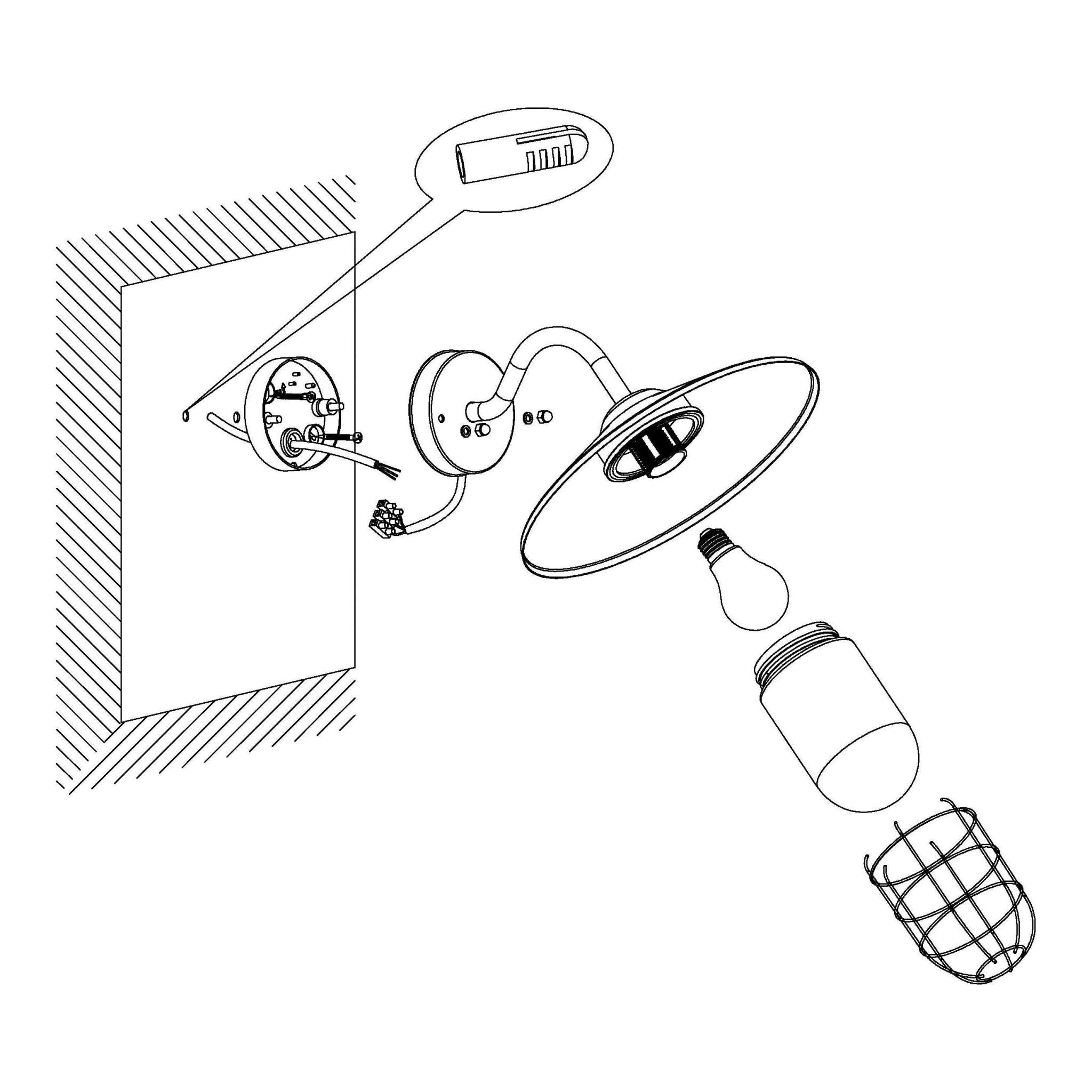 Eglo Melgoa Wall Light - Black