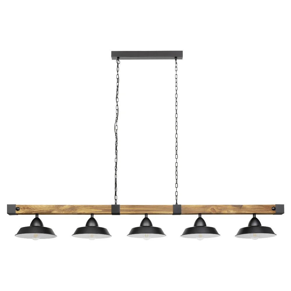 Eglo Oldbury 5 Light Pendant Black Steel - 205036 - Mases LightingEglo