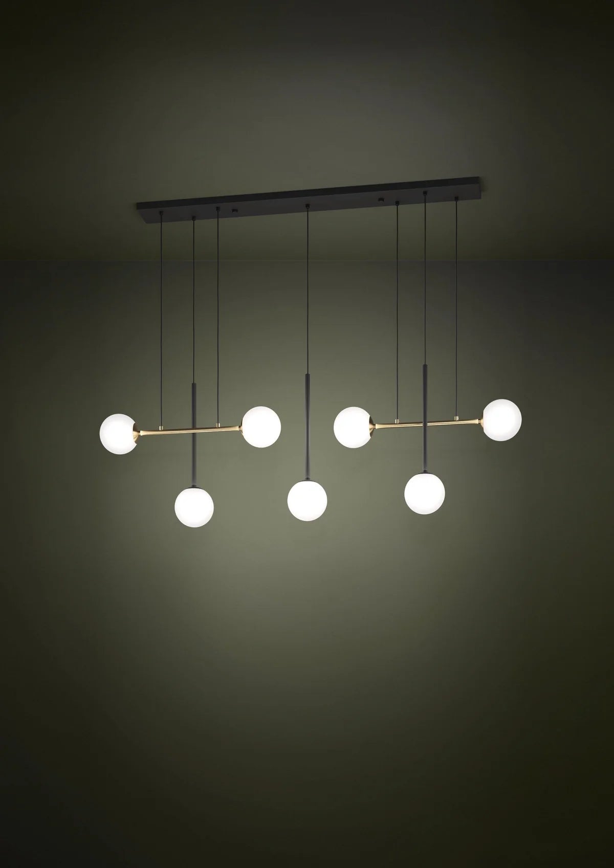 Eglo Paz 7 Light Pendant Black - Gold 390178 - Mases LightingEglo