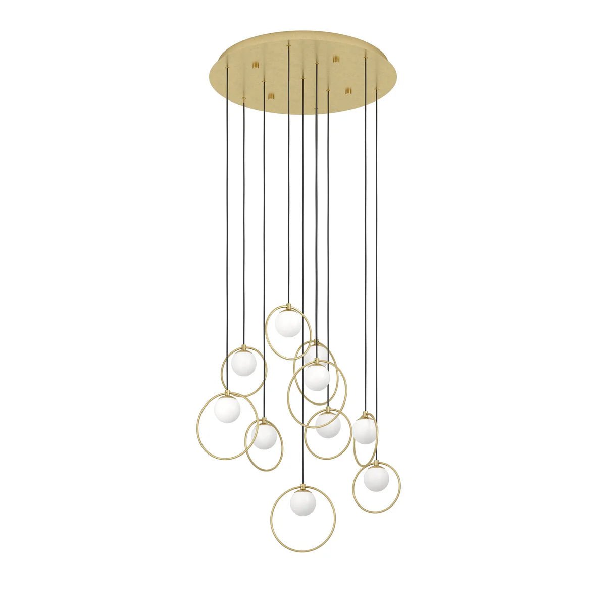 Eglo Portocolom 10 Light Round LED Pendant Gold 390345 - Mases LightingEglo