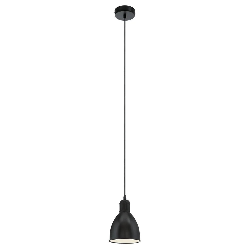 Eglo Priddy 1 Light Pendant Black & White 155mm - 49464 - Mases LightingEglo