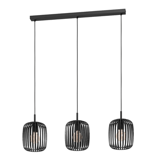 Eglo ROMAZZINA Pendant 3 Lights Black Steel - 900495N - Mases LightingEglo