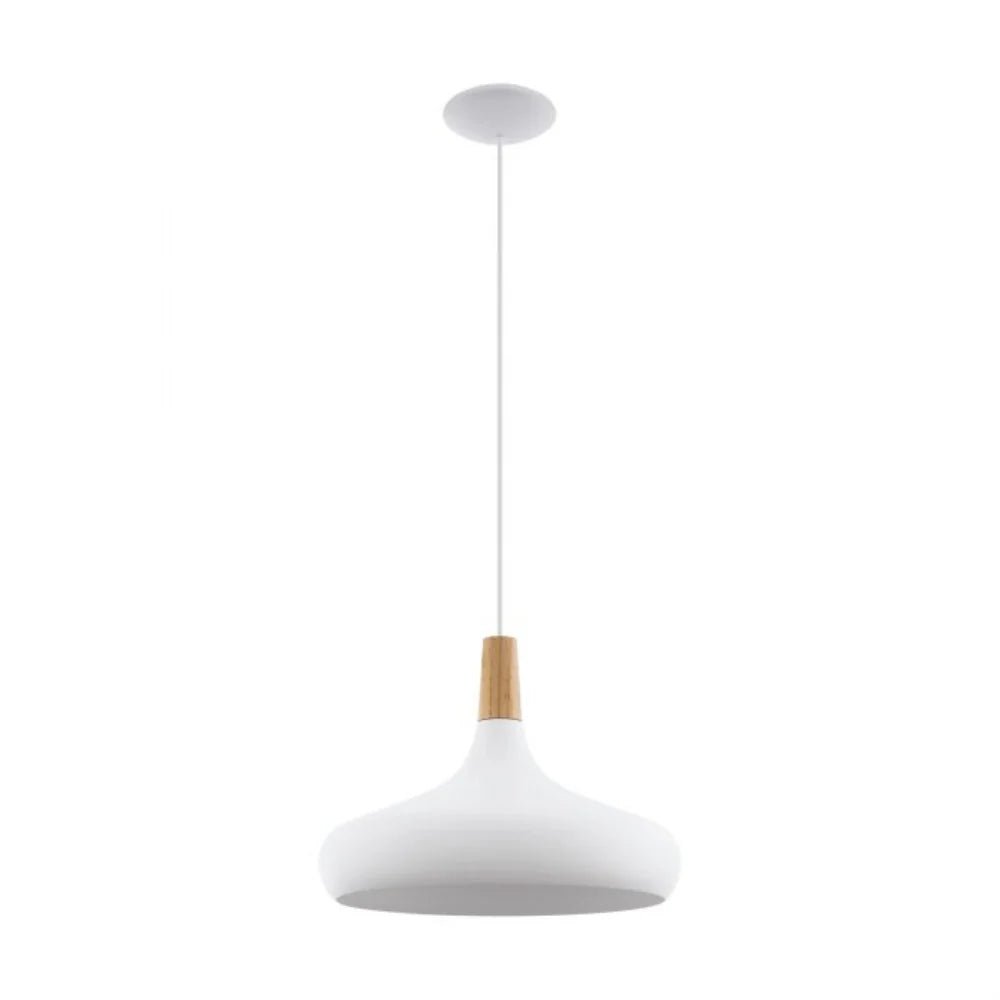 Eglo Sabinar 1 Pendant Light Large White Steel - 96983N - Mases LightingEglo