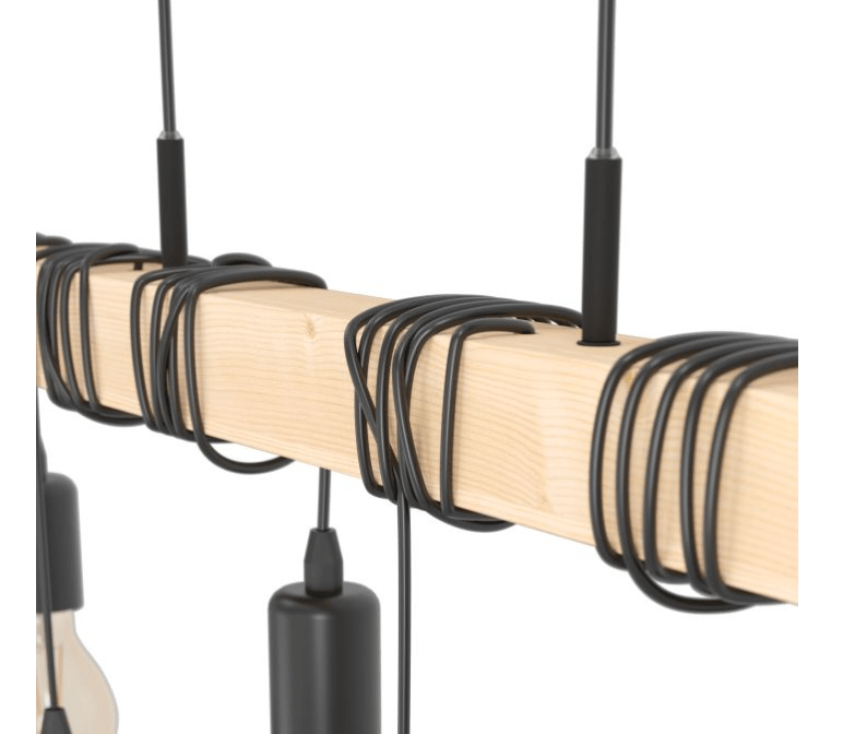 Eglo Townshend 6 Light Pendant Black & Brown - 95499 - Mases LightingEglo