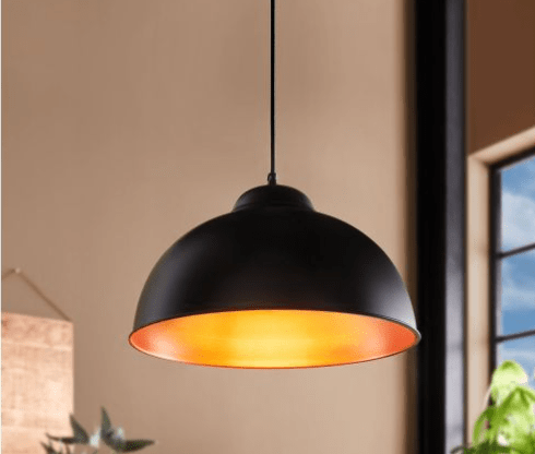 Eglo Truro 1 Light Pendant Black & Copper 370mm - 49247