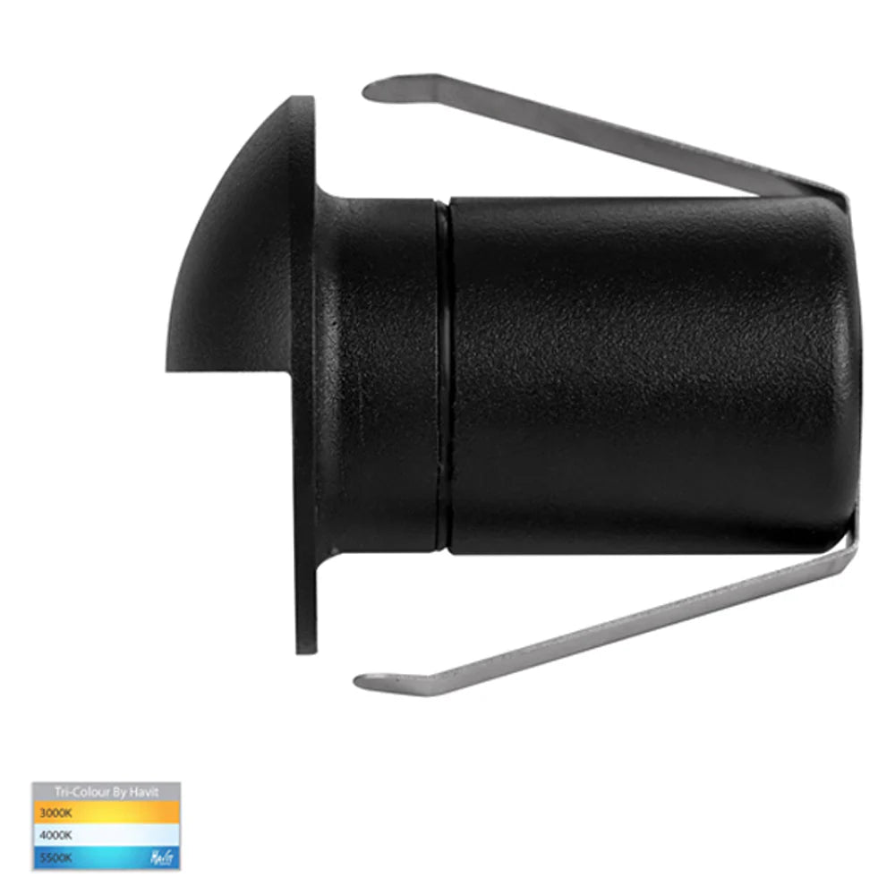 Elite Mini LED Step Light with Eyelid CCT 5w in Black/Silver Havit Lighting - HV2884T - Mases LightingHavit Lighting