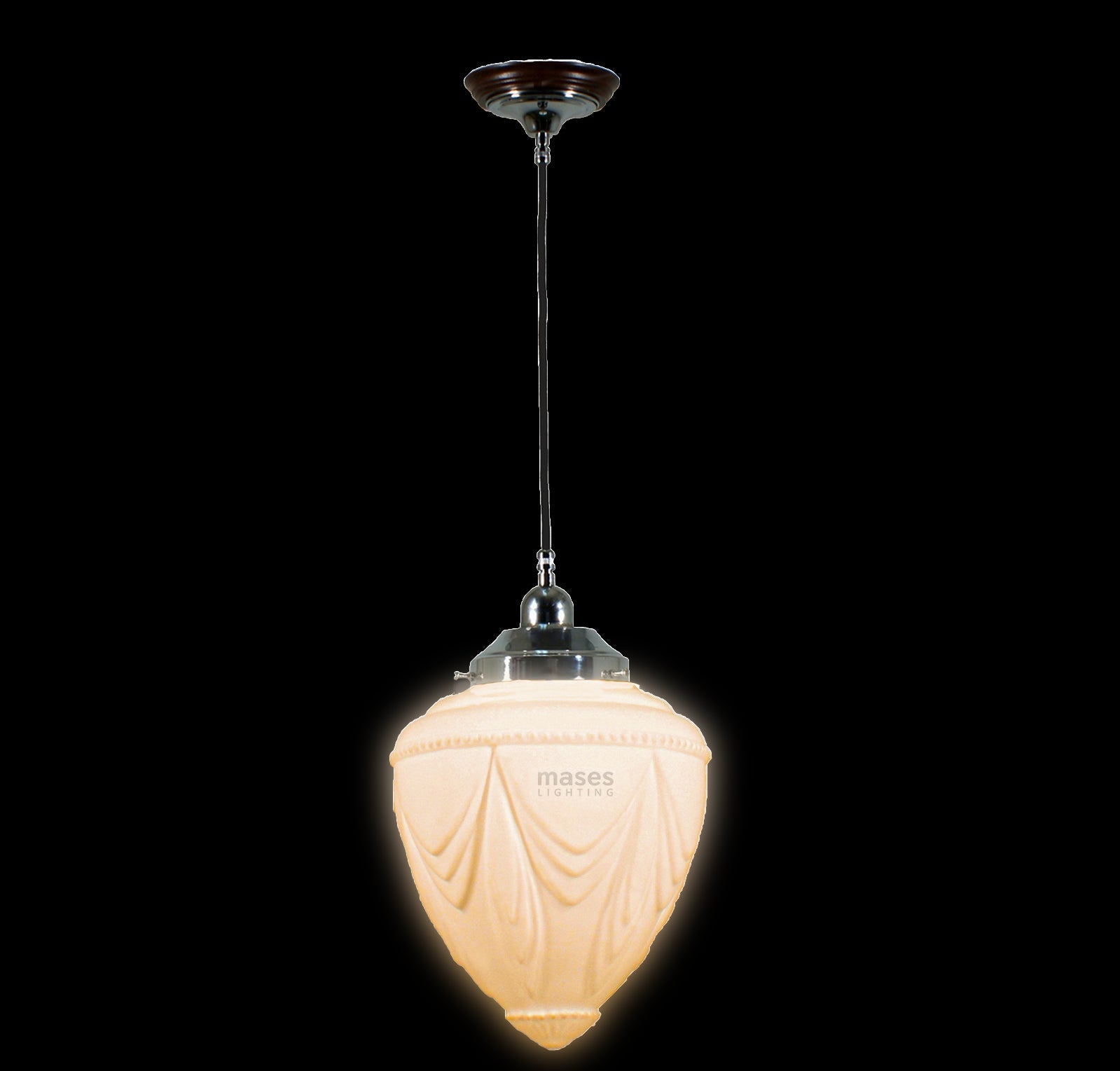 EMPIRE 8" 1 Light Cord Pendant Light - Black/Chrome/Polished Brass