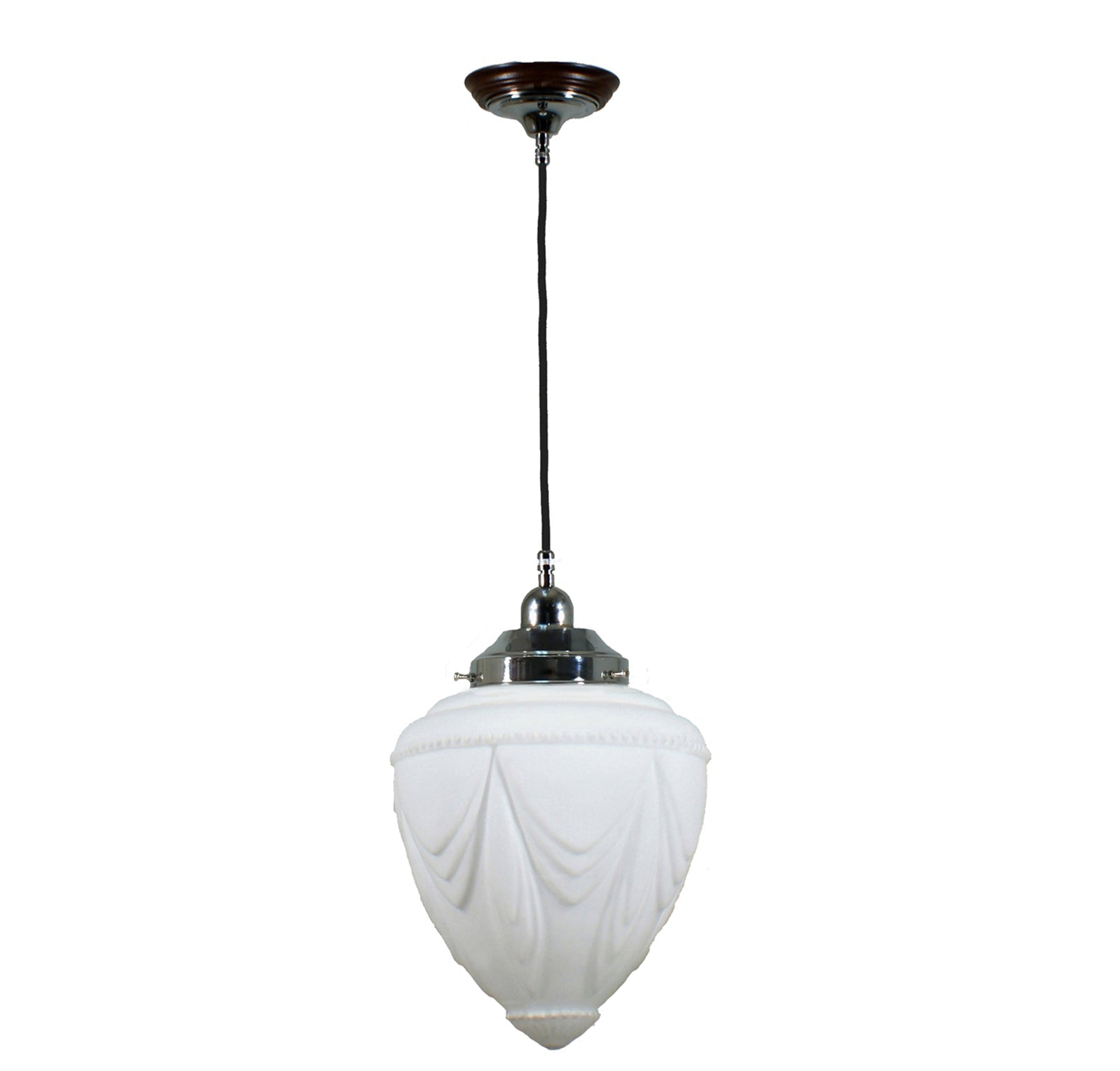 EMPIRE 8" 1 Light Cord Pendant Light - Black/Chrome/Polished Brass