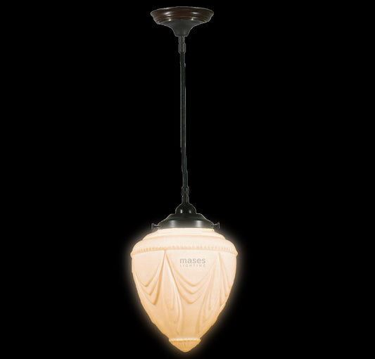 EMPIRE 8" 1 Light Cord Pendant Light - Black/Chrome/Polished Brass - Mases LightingLode Lighting