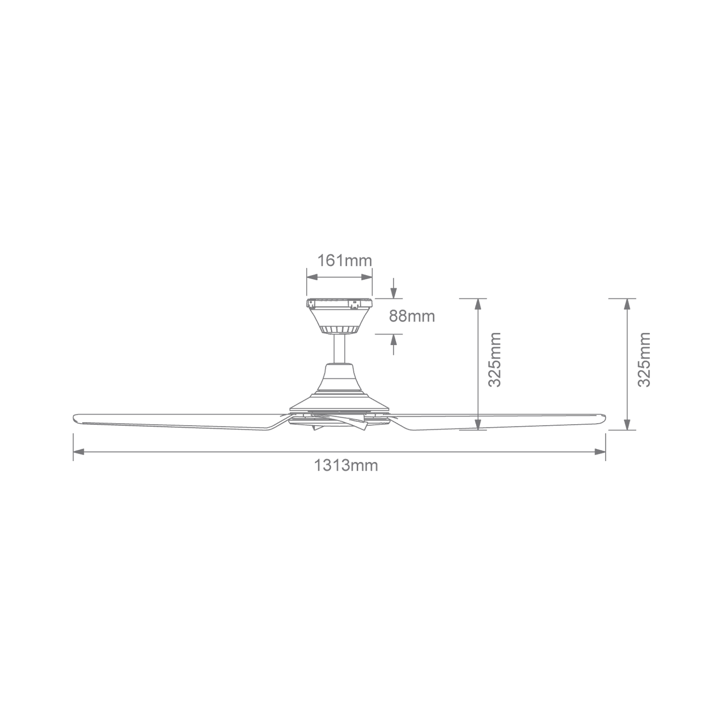 FRESCO 52" DC 4 Blade Ceiling Fan | White or Black | With Light or Without Light - Mases LightingDomus