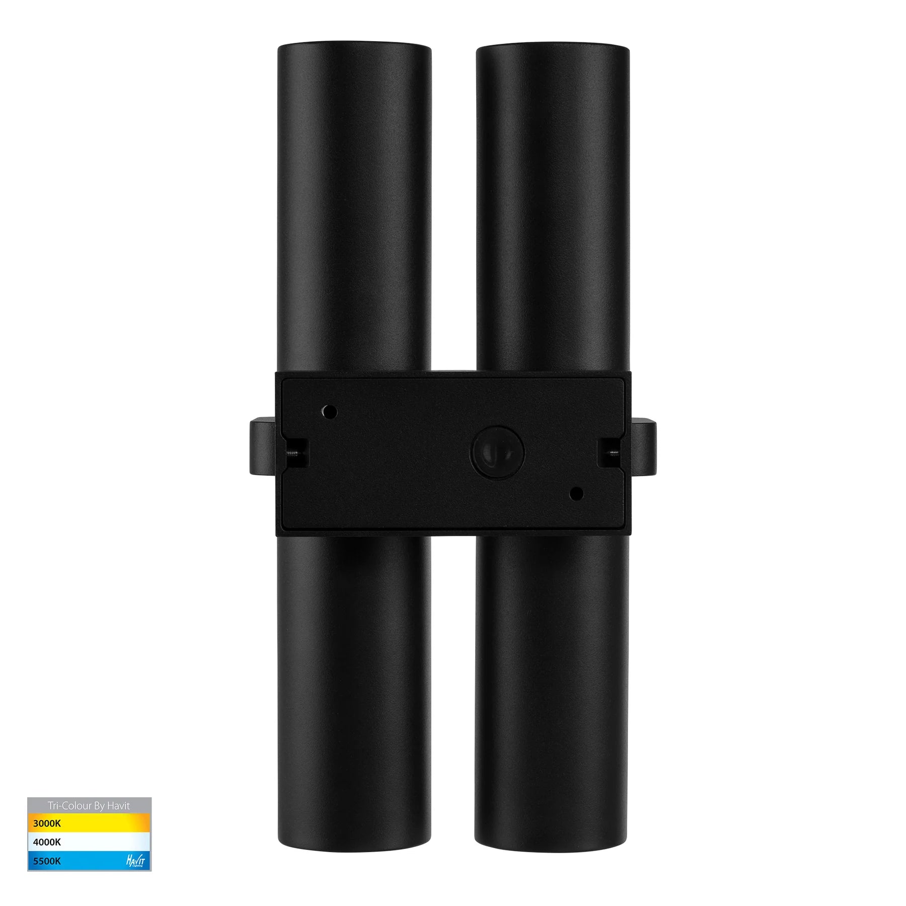 Havit Luz Double Black TRI Colour Up & Down Wall Pillar Lights - Mases LightingHavit Lighting