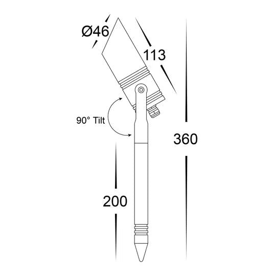 Havit Napa Aluminium Black 5w Garden Spike Spotlight - HV1445T - BLK - Mases LightingHavit Lighting
