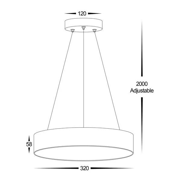 Havit Nella LED Pendant Light CCT 30w in Black or White - Mases LightingHavit Lighting