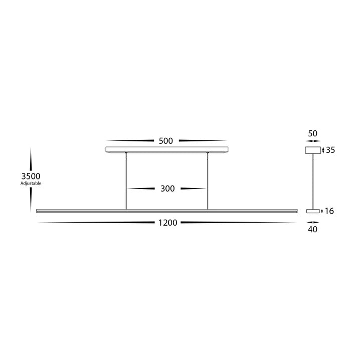 Havit Proline 6005T Black or White 1200mm Slim LED Pendant - Mases LightingHavit Lighting
