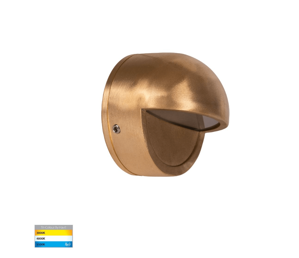 Havit Veko 2W Solid Brass Step Lights with Eyelid - HV2927T-BR-12V